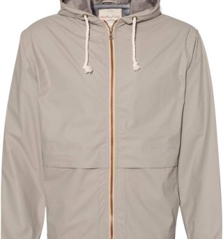 Vintage Hooded Rain Jacket M Khaki