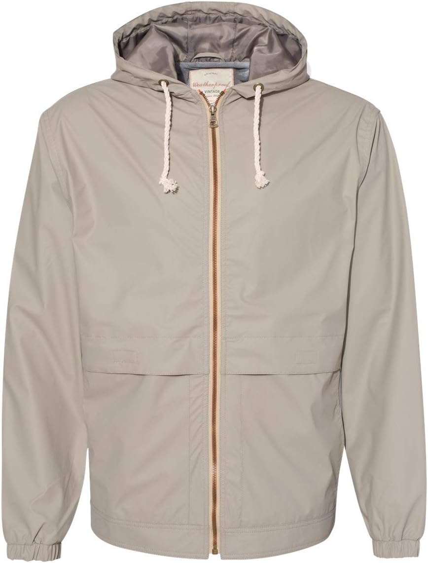 Vintage Hooded Rain Jacket M Khaki